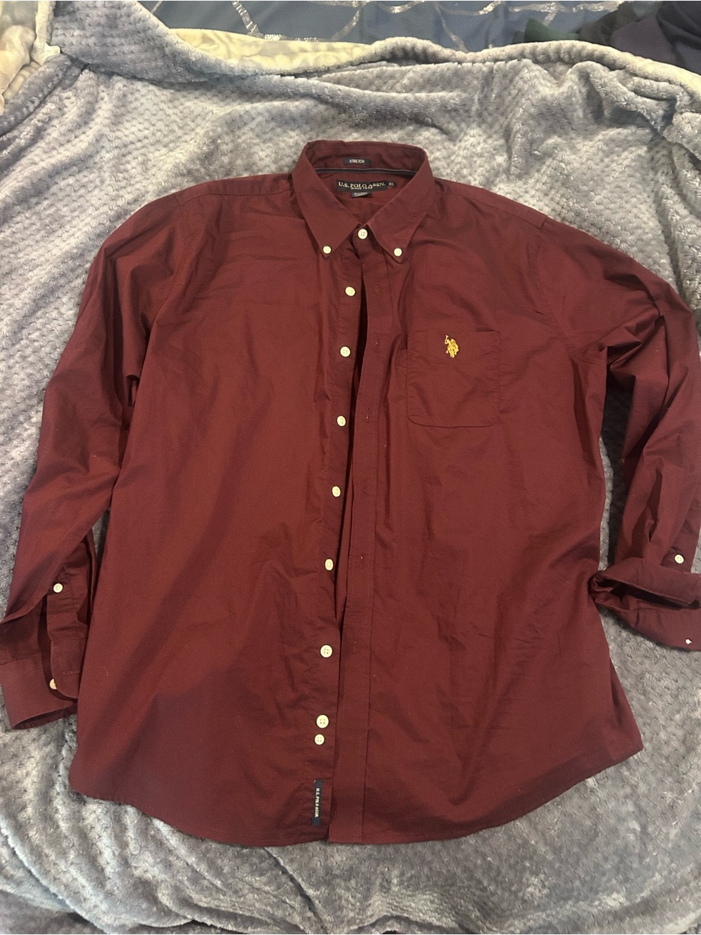 Perfect Condition Men’s US Polo Assn Wine Burgundy  szXL Button Down Shirt